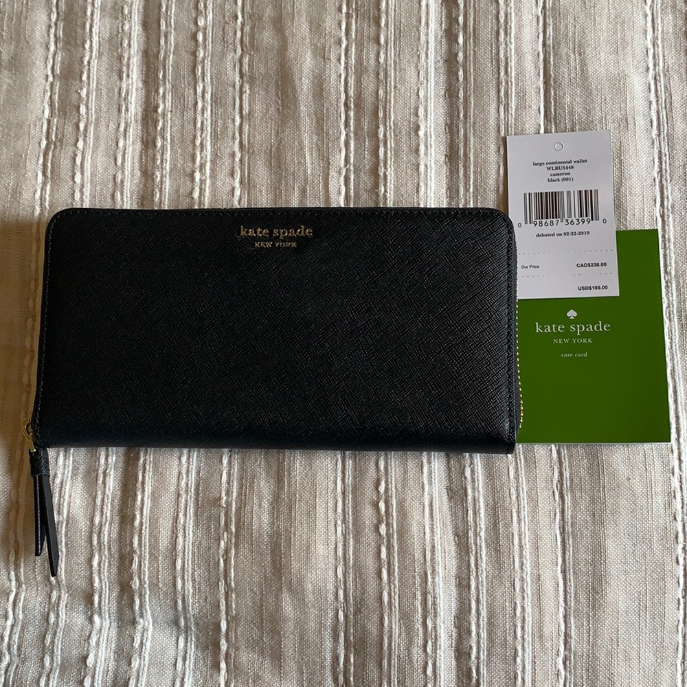 Kate Spade Cameron Large Continental Wallet Black